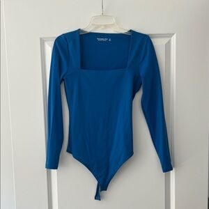Abercrombie & Fitch Cobalt Square Neck Long Sleeve Bodysuit